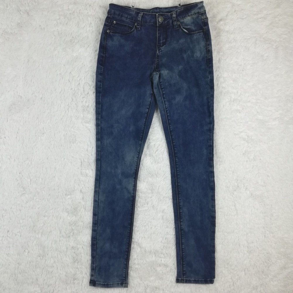 Revolution By Revolt Womens Jeans Skinny Blue Denim Acid Wash Low Rise Juniors 7
